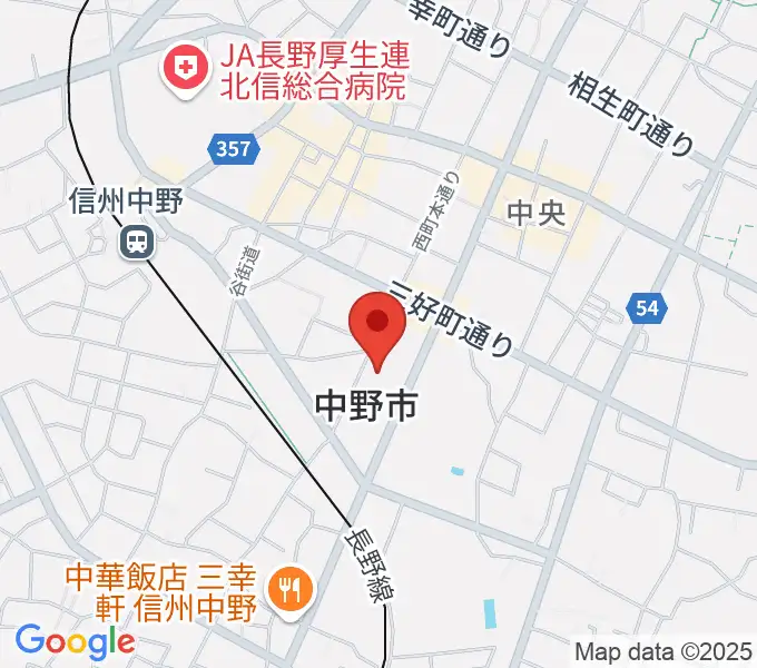 中野市市民会館 ソソラホールの地図