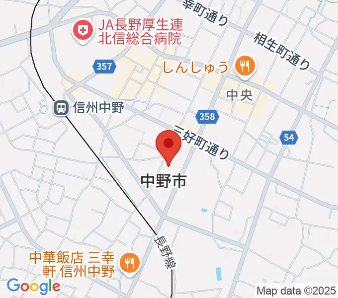 中野市市民会館 ソソラホールの地図