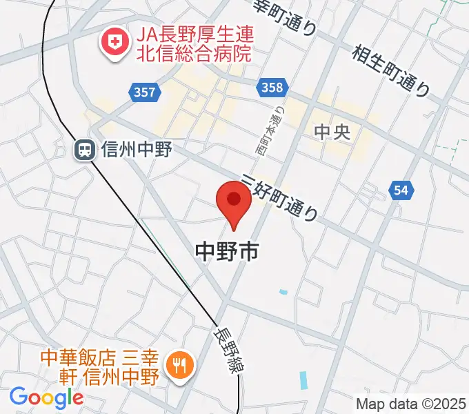 中野市市民会館 ソソラホールの地図