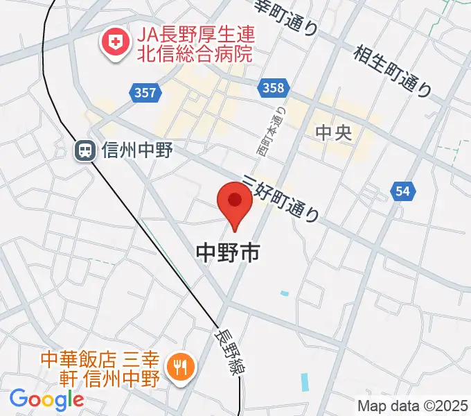 中野市市民会館 ソソラホールの地図