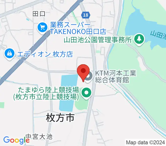 KTM河本工業総合体育館の地図