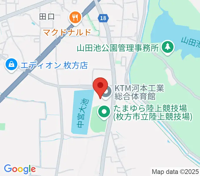 KTM河本工業総合体育館の地図