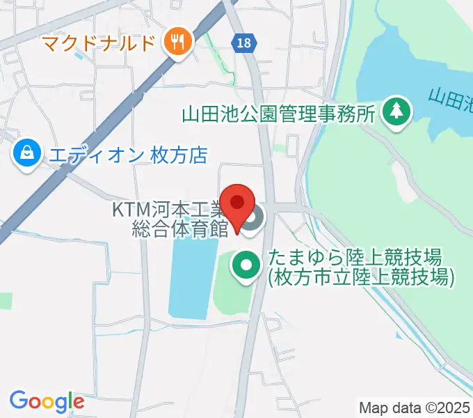 KTM河本工業総合体育館の地図