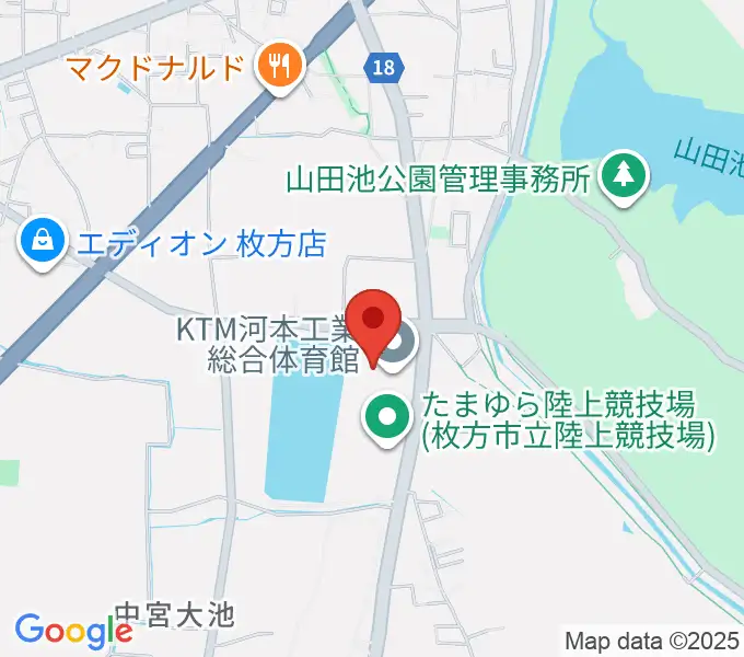 KTM河本工業総合体育館の地図