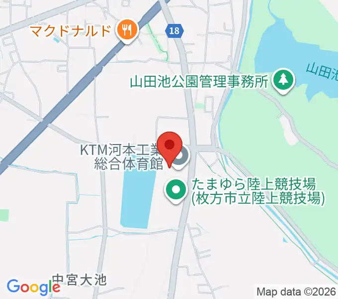 KTM河本工業総合体育館の地図