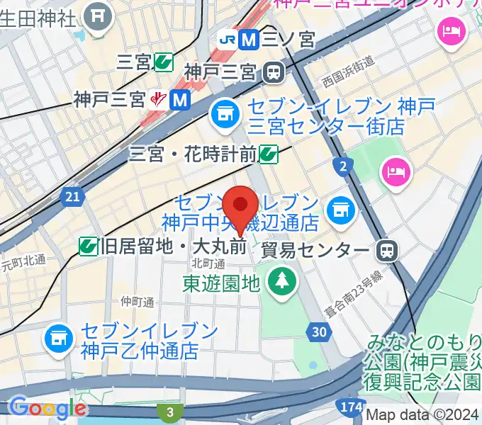 神戸市立中央区文化センターの地図