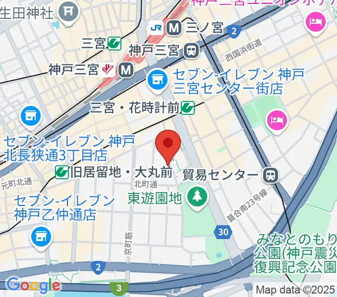神戸市立中央区文化センターの地図
