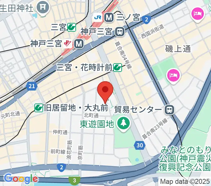 神戸市立中央区文化センターの地図