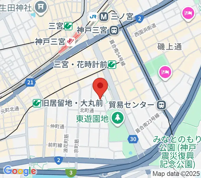 神戸市立中央区文化センターの地図