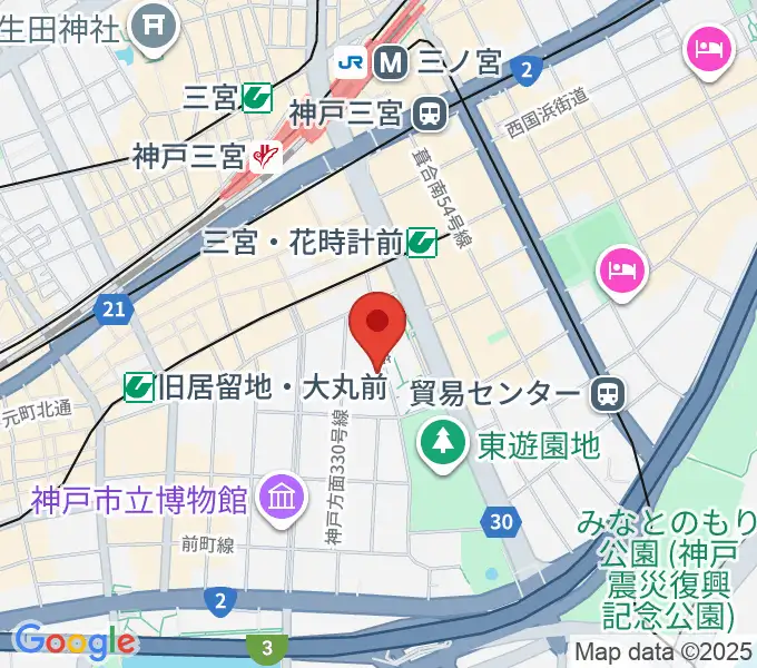 神戸市立中央区文化センターの地図