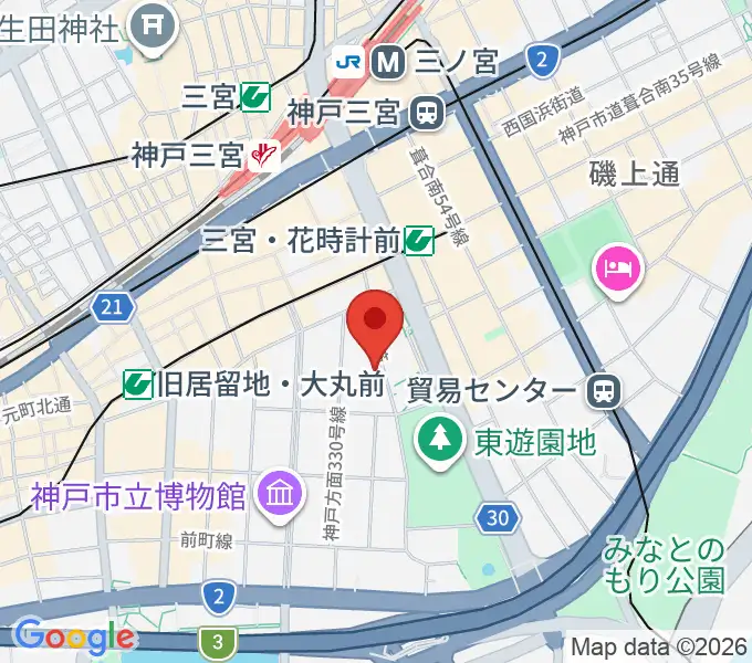 神戸市立中央区文化センターの地図