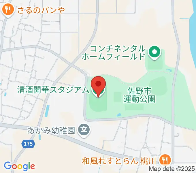 清酒開華スタジアムの地図