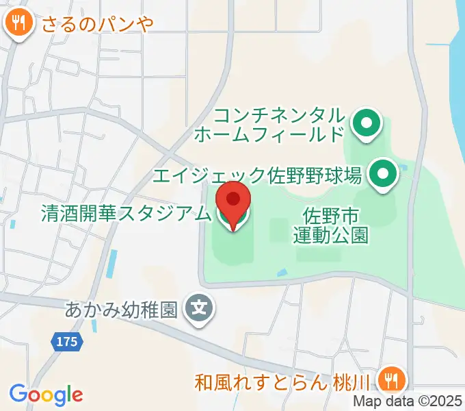 清酒開華スタジアムの地図