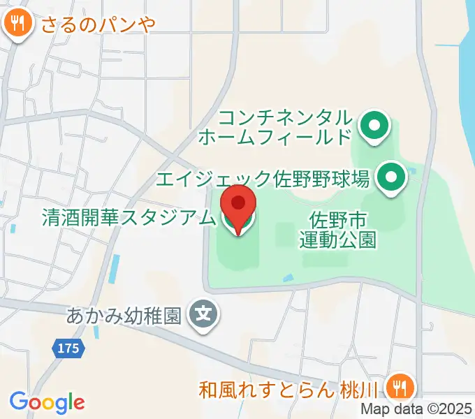 清酒開華スタジアムの地図