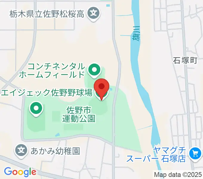 佐野エイジェック野球場の地図