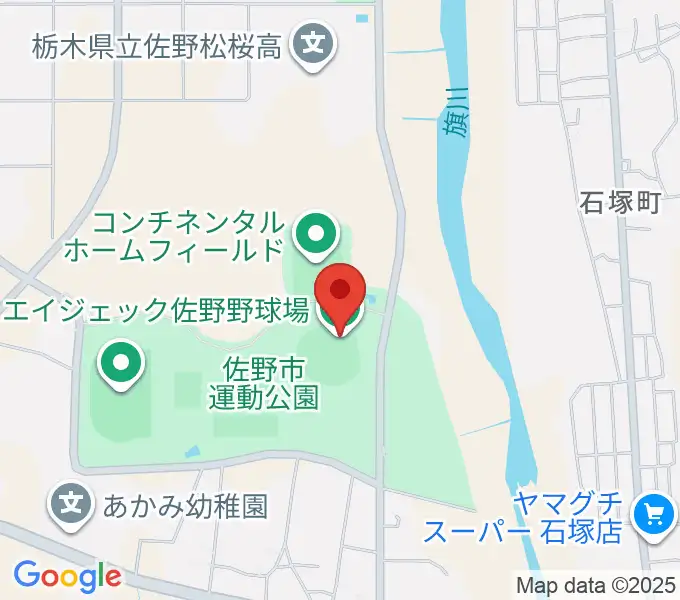 佐野エイジェック野球場の地図