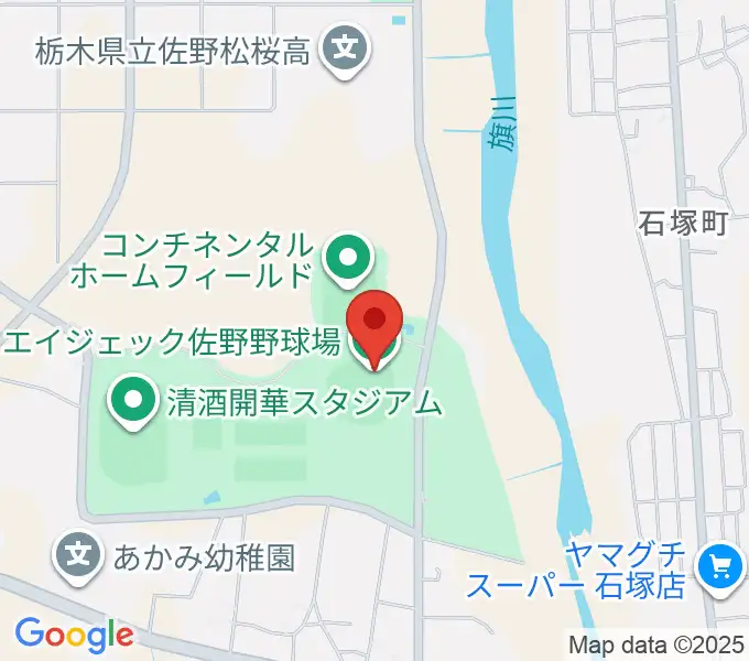 佐野エイジェック野球場の地図
