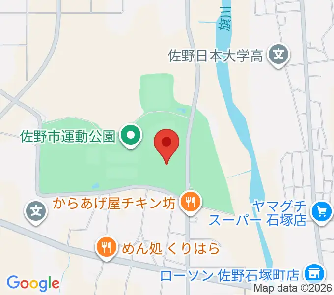 花・花薬局さの体育館の地図