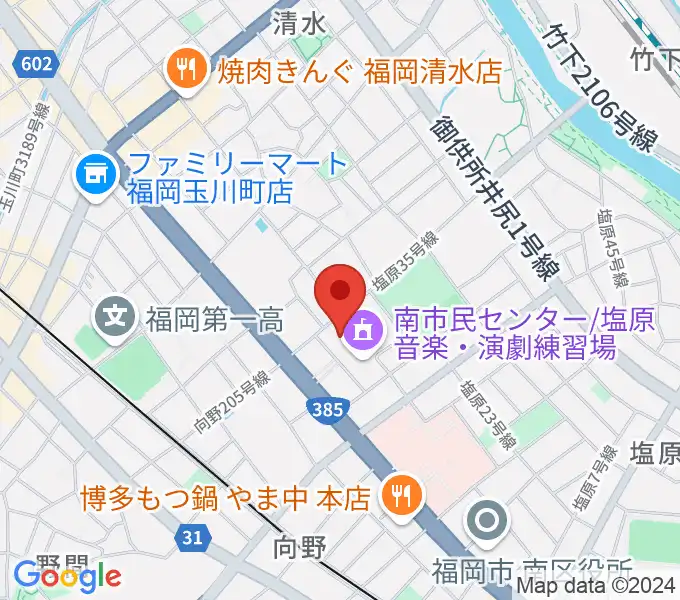 塩原音楽・演劇練習場の地図