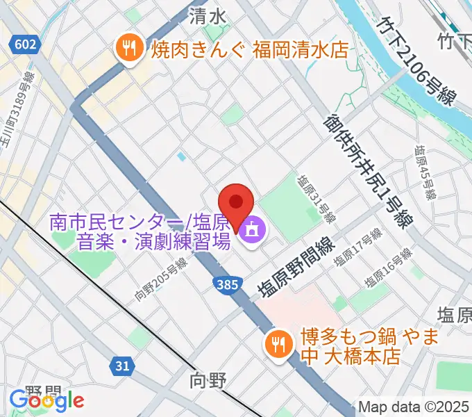 塩原音楽・演劇練習場の地図