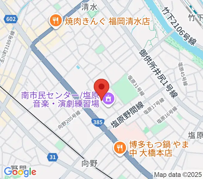 塩原音楽・演劇練習場の地図