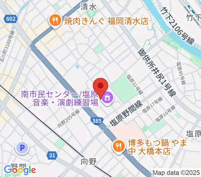 塩原音楽・演劇練習場の地図