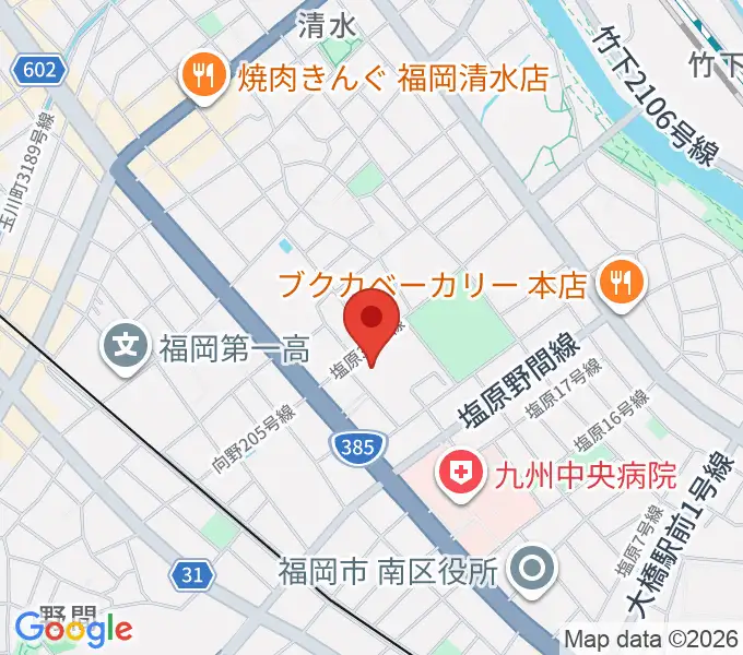 塩原音楽・演劇練習場の地図