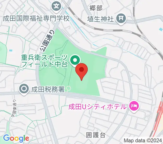 重兵衛スポーツフィールド中台陸上競技場の地図