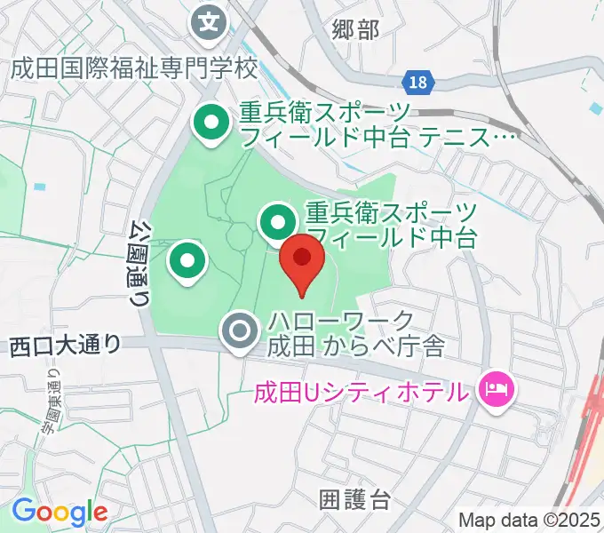 重兵衛スポーツフィールド中台陸上競技場の地図