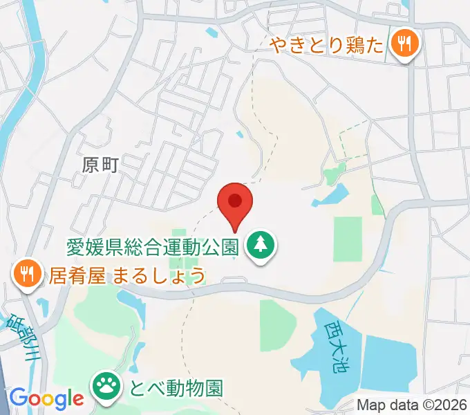 愛媛県総合運動公園体育館の地図