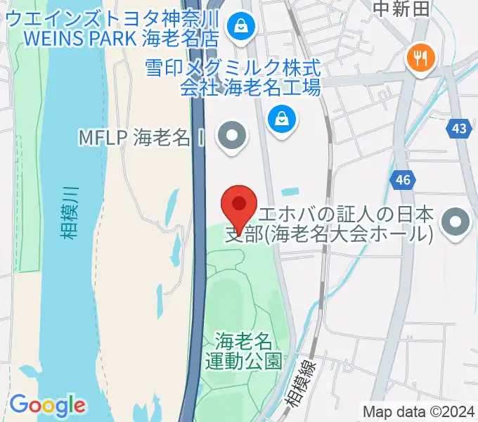 海老名運動公園総合体育館の地図