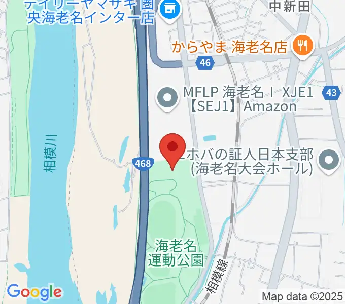 海老名運動公園総合体育館の地図