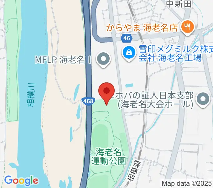 海老名運動公園総合体育館の地図