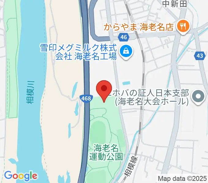 海老名運動公園総合体育館の地図
