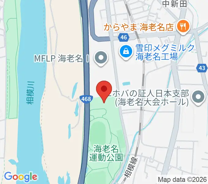 海老名運動公園総合体育館の地図