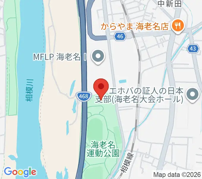 海老名運動公園総合体育館の地図