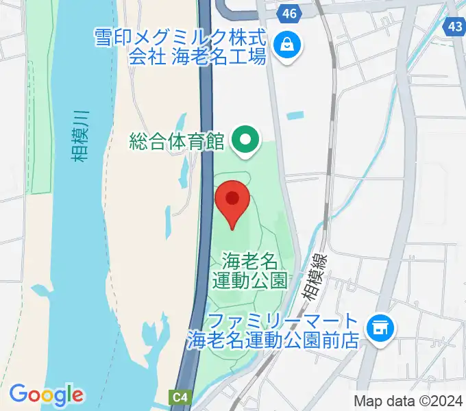 海老名運動公園陸上競技場の地図