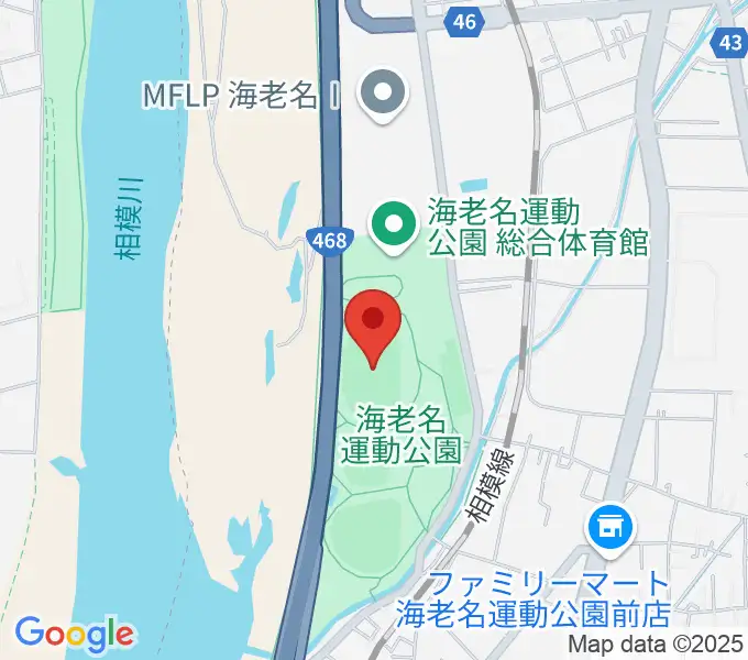 海老名運動公園陸上競技場の地図