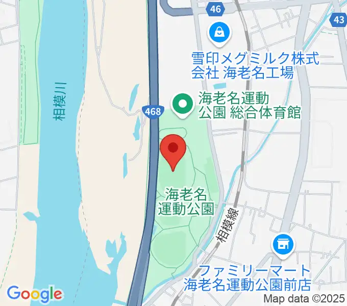 海老名運動公園陸上競技場の地図