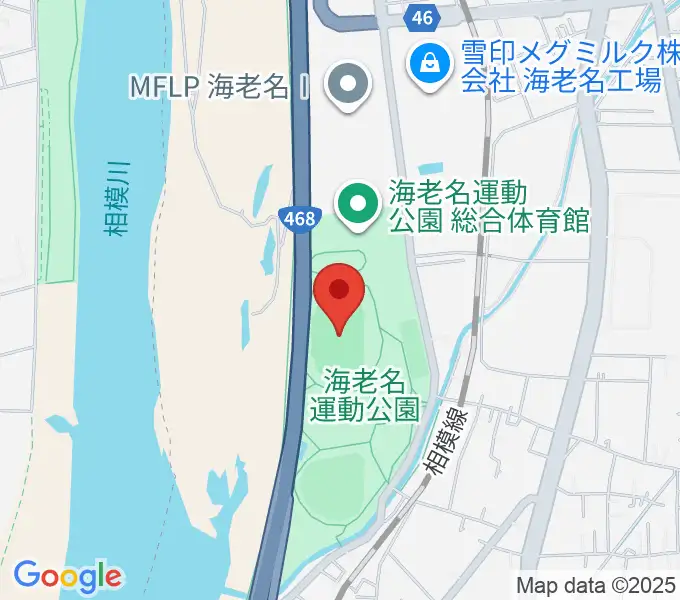 海老名運動公園陸上競技場の地図