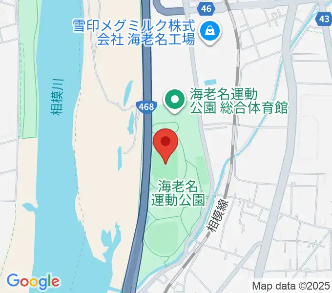 海老名運動公園陸上競技場の地図