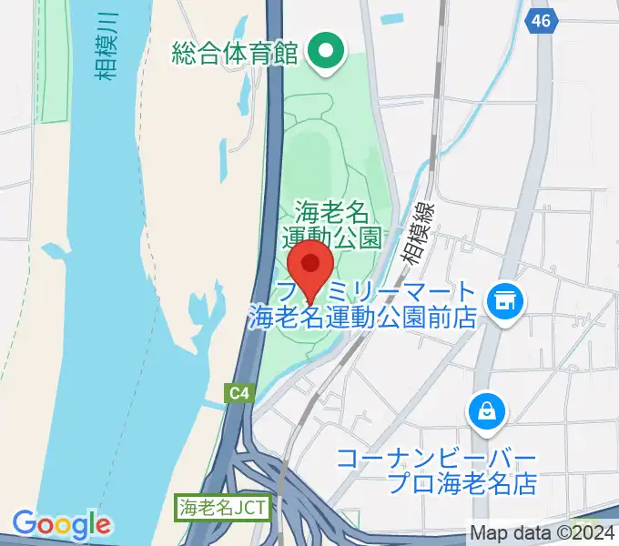 海老名運動公園野球場の地図