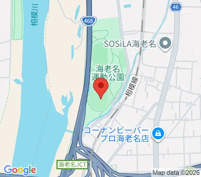 海老名運動公園野球場の地図
