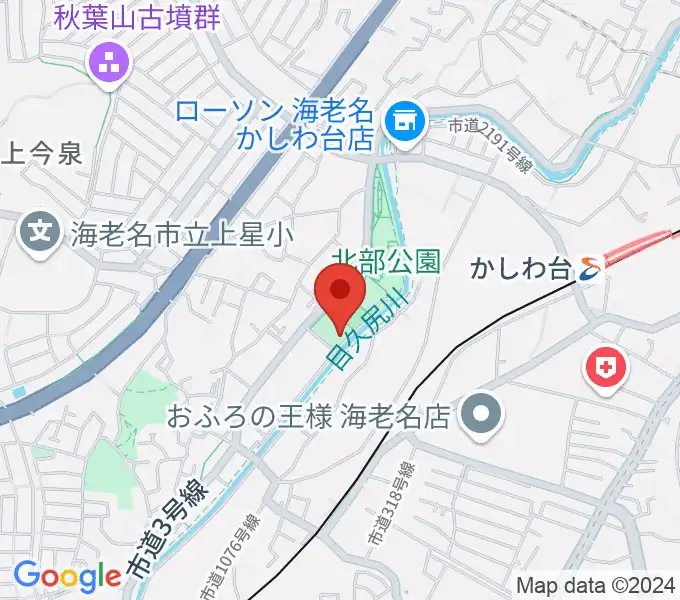 海老名市北部公園体育館の地図