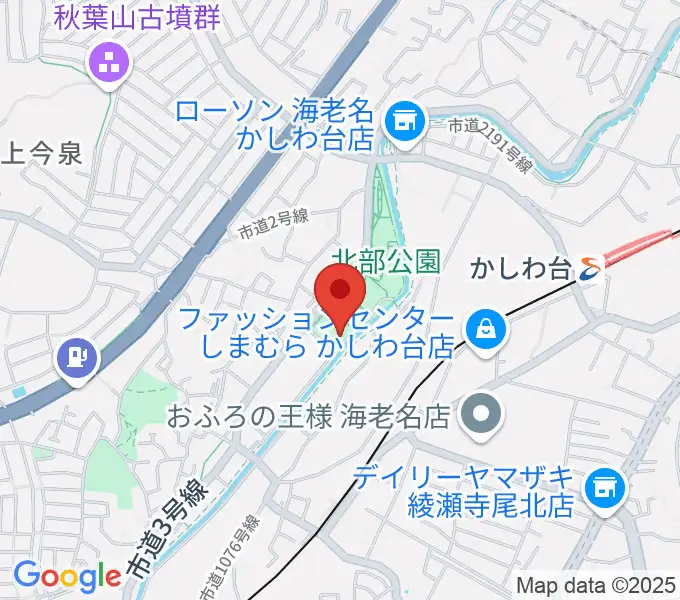 海老名市北部公園体育館の地図
