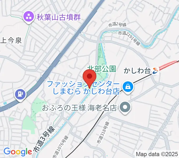 海老名市北部公園体育館の地図
