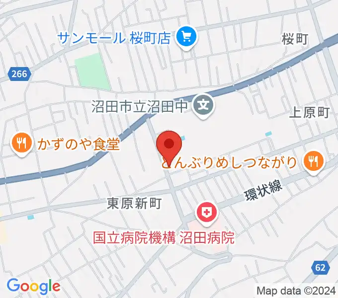 ZACROSアリーナぬまたの地図