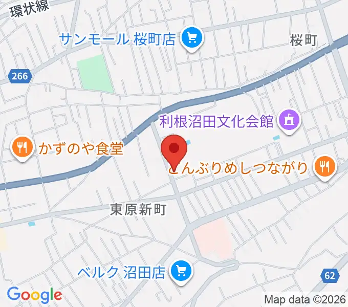 ZACROSアリーナぬまたの地図