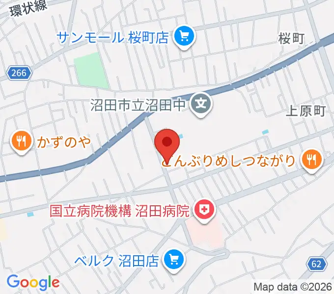 ZACROSアリーナぬまたの地図