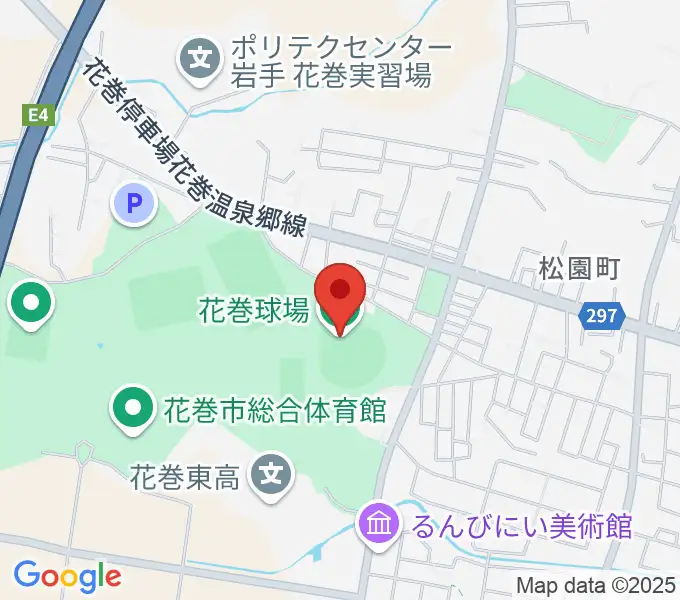 花巻球場の地図